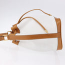 CELINE Shoulder Bag Leather White Gold Auth BA14401A-5
