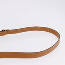 CELINE Shoulder Bag Leather White Gold Auth BA14401A-9