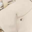 Salvatore Ferragamo Gancini Hand Bag Leather White Gold Auth BA14402-9