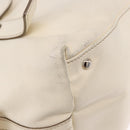 Salvatore Ferragamo Gancini Hand Bag Leather White Gold Auth BA14402-15