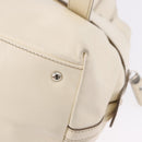 Salvatore Ferragamo Gancini Hand Bag Leather White Gold Auth BA14402-16