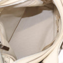 Salvatore Ferragamo Gancini Hand Bag Leather White Gold Auth BA14402-11