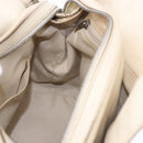 Salvatore Ferragamo Gancini Hand Bag Leather White Gold Auth BA14402-19