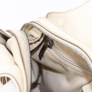Salvatore Ferragamo Gancini Hand Bag Leather White Gold Auth BA14402-20