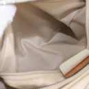 Salvatore Ferragamo Gancini Hand Bag Leather White Gold Auth BA14402-21