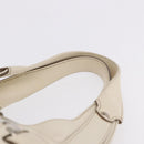 Salvatore Ferragamo Gancini Hand Bag Leather White Gold Auth BA14402-8