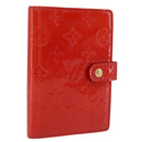 LOUIS VUITTON Monogram Vernis Agenda PM Planner Cover Red R21016 Auth BA14403-1