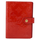 LOUIS VUITTON Monogram Vernis Agenda PM Planner Cover Red R21016 Auth BA14403-13