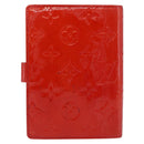 LOUIS VUITTON Monogram Vernis Agenda PM Planner Cover Red R21016 Auth BA14403-3