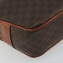 CELINE Macadam Canvas Shoulder Bag PVC Leather Brown Gold Auth BA14407A-17