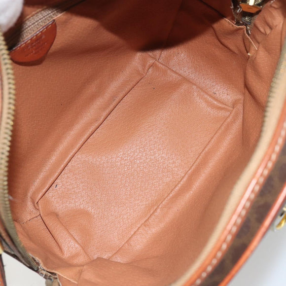 CELINE Macadam Canvas Shoulder Bag PVC Leather Brown Gold Auth BA14407A
