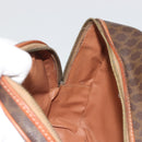 CELINE Macadam Canvas Shoulder Bag PVC Leather Brown Gold Auth BA14407A-20