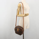 CELINE Macadam Canvas Shoulder Bag PVC Leather Brown Gold Auth BA14407A-24