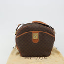 CELINE Macadam Canvas Shoulder Bag PVC Leather Brown Gold Auth BA14407A-12