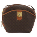 CELINE Macadam Canvas Shoulder Bag PVC Leather Brown Gold Auth BA14407A-13