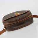 CELINE Macadam Canvas Shoulder Bag PVC Leather Brown Gold Auth BA14407A-6