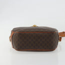 CELINE Macadam Canvas Shoulder Bag PVC Leather Brown Gold Auth BA14407A-5
