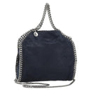 Stella MacCartney Chain Falabella Bag polyester Navy Silver 371223 Auth BA14409A-1