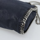 Stella MacCartney Chain Falabella Bag polyester Navy Silver 371223 Auth BA14409A-14