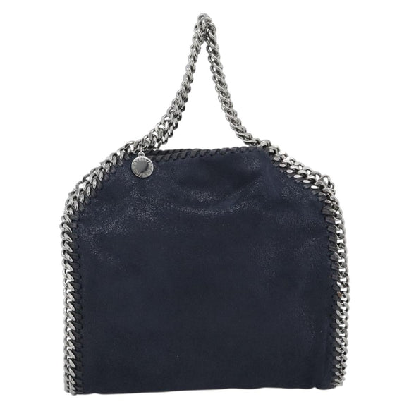 Stella MacCartney Chain Falabella Bag polyester Navy Silver 371223 Auth BA14409A