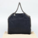 Stella MacCartney Chain Falabella Bag polyester Navy Silver 371223 Auth BA14409A-24