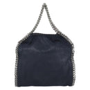 Stella MacCartney Chain Falabella Bag polyester Navy Silver 371223 Auth BA14409A-3