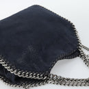 Stella MacCartney Chain Falabella Bag polyester Navy Silver 371223 Auth BA14409A-6