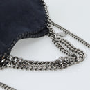 Stella MacCartney Chain Falabella Bag polyester Navy Silver 371223 Auth BA14409A-7
