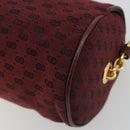 GUCCI Micro GG Canvas Chain Shoulder Bag Red Gold Auth BA14413-12
