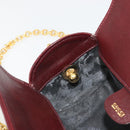 GUCCI Micro GG Canvas Chain Shoulder Bag Red Gold Auth BA14413-19