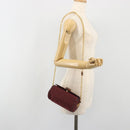 GUCCI Micro GG Canvas Chain Shoulder Bag Red Gold Auth BA14413-21