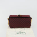 GUCCI Micro GG Canvas Chain Shoulder Bag Red Gold Auth BA14413-22