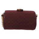 GUCCI Micro GG Canvas Chain Shoulder Bag Red Gold Auth BA14413-3