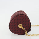 GUCCI Micro GG Canvas Chain Shoulder Bag Red Gold Auth BA14413-4