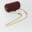 GUCCI Micro GG Canvas Chain Shoulder Bag Red Gold Auth BA14413-7