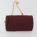 GUCCI Micro GG Canvas Chain Shoulder Bag Red Gold Auth BA14413-9