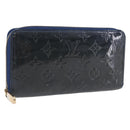 LOUIS VUITTON Monogram Vernis Zippy Long Wallet Grand blue M90047 Auth BA14414-1
