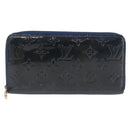 LOUIS VUITTON Monogram Vernis Zippy Long Wallet Grand blue M90047 Auth BA14414-13