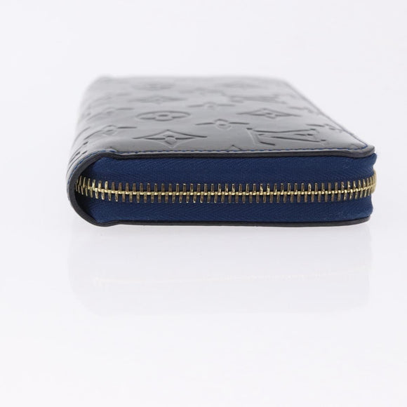 LOUIS VUITTON Monogram Vernis Zippy Long Wallet Grand blue M90047 Auth BA14414