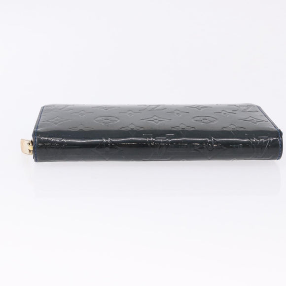 LOUIS VUITTON Monogram Vernis Zippy Long Wallet Grand blue M90047 Auth BA14414