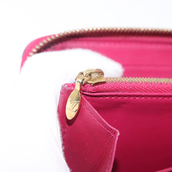 LOUIS VUITTON Monogram Vernis Zippy Long Wallet Rose Andian M91597 Auth BA14415