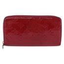 LOUIS VUITTON Monogram Vernis Zippy Long Wallet Rose Andian M91597 Auth BA14415-13