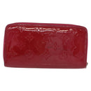 LOUIS VUITTON Monogram Vernis Zippy Long Wallet Rose Andian M91597 Auth BA14415-2