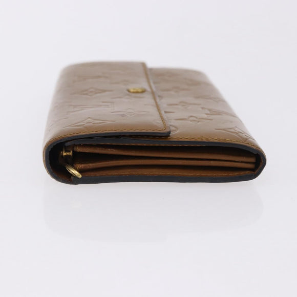 LOUIS VUITTON Vernis Portefeiulle Sarah Long Wallet Moldore M90290 Auth BA14416