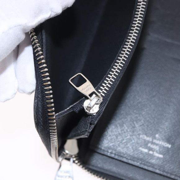 LOUIS VUITTON Taiga Zippy Wallet Vertical Wallet Ardoise M32822 LV Auth BA14417