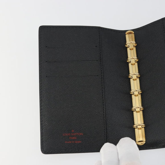 LOUIS VUITTON Epi Agenda PM Day Planner Cover Black R20052 LV Auth BA14418A