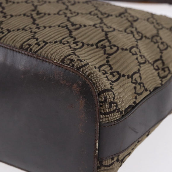 GUCCI GG Canvas Shoulder Bag Brown Silver 001 3814 3754 Auth BA14420