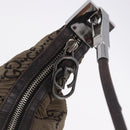 GUCCI GG Canvas Shoulder Bag Brown Silver 001 3814 3754 Auth BA14420-15
