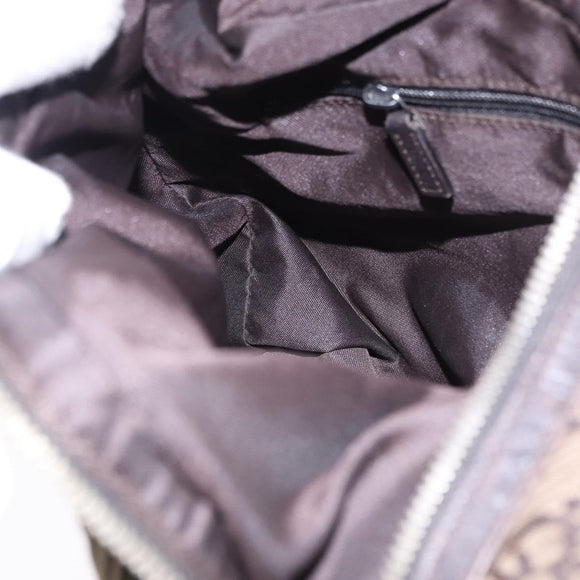 GUCCI GG Canvas Shoulder Bag Brown Silver 001 3814 3754 Auth BA14420