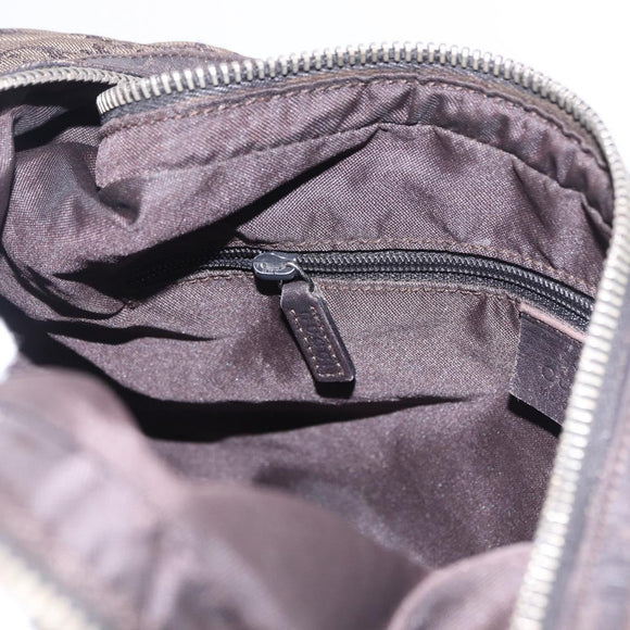 GUCCI GG Canvas Shoulder Bag Brown Silver 001 3814 3754 Auth BA14420